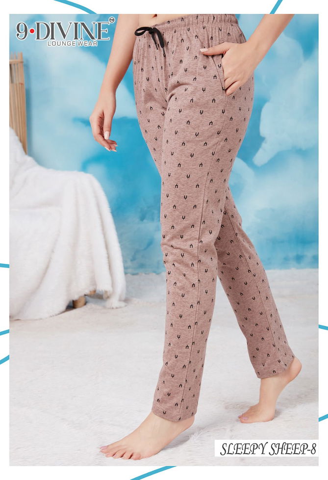 9 Divine Sleepy Sheep Cotton Hosiery Print Night Wear Pant Collection